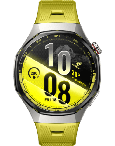 Huawei Watch GT7 Pro smartwatch in yellow, sourced from consumer.huawei.com/za