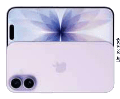 Apple iPhone 17 in lavender purple, 256GB