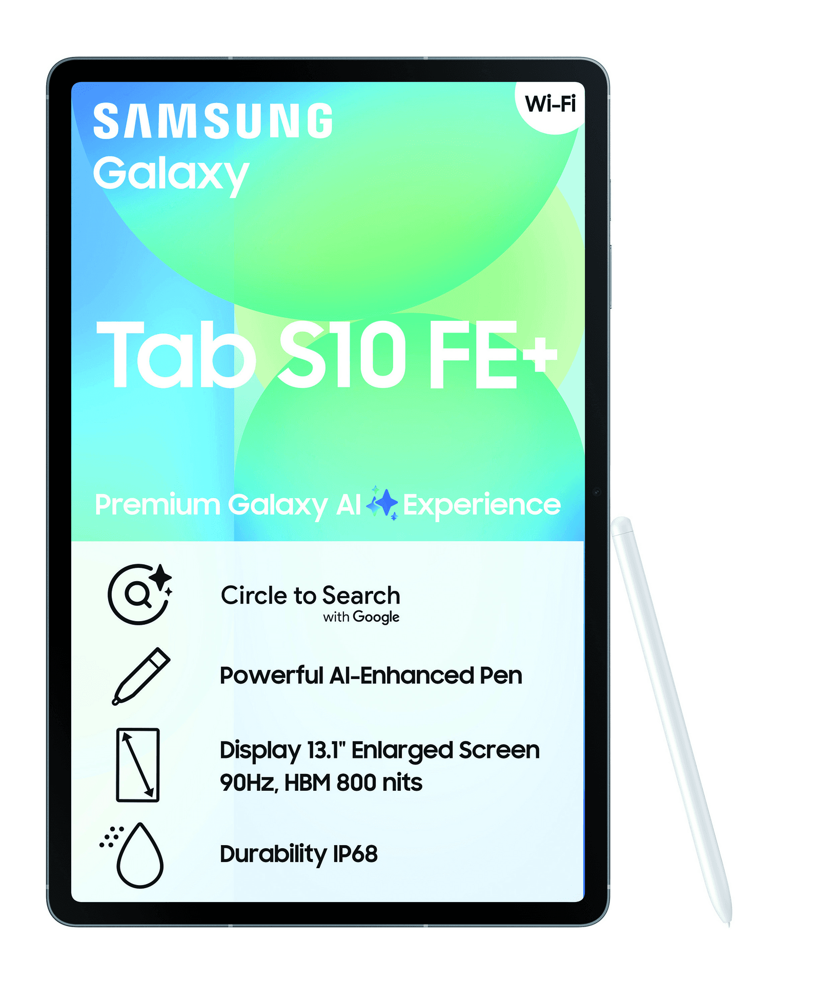 Samsung Galaxy Tab S10 FE+ tablet with S Pen, sourced from a South African retailer